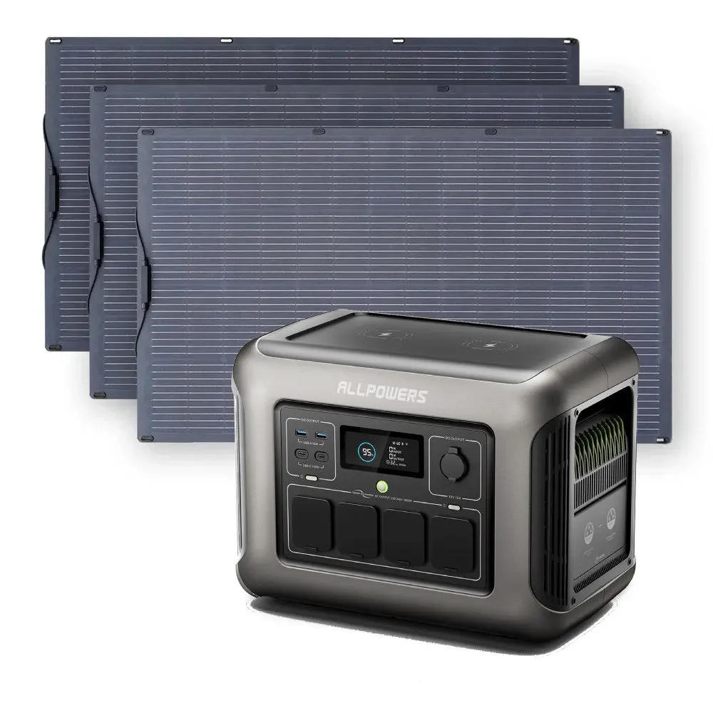 ALLPOWERS Solar Generator Kit 1800W (R1500 + SF200 200W Flexible Solar Panel) - Image 12