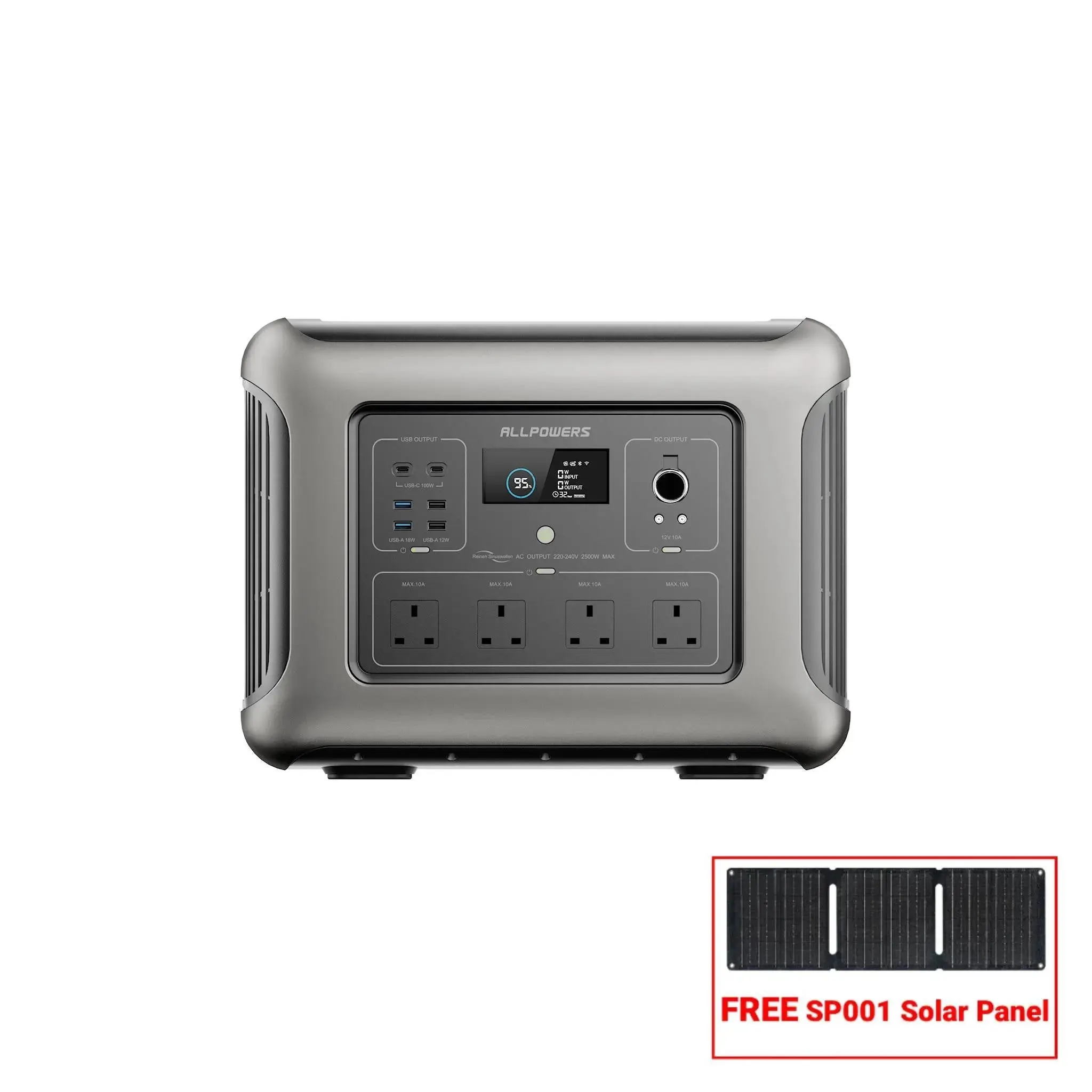 ALLPOWERS R2500 V2 Portable Power Station 2500W 1920Wh LiFeP04 Battery | UK Plug